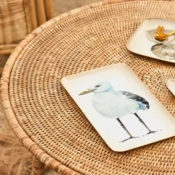Fabrique de Styles Plateaux>Plateau mouette en fert 16x26cm Blanc