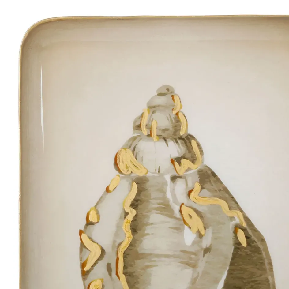 Fabrique de Styles Plateaux>Plateau rectangulaire en fer et doré - borddemer Taupe