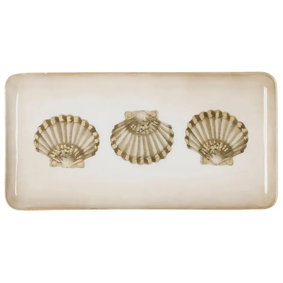 Fabrique de Styles Plateaux>Plateau rectangulaire et doré 30.5x15.5cm en fer - bordemer Taupe