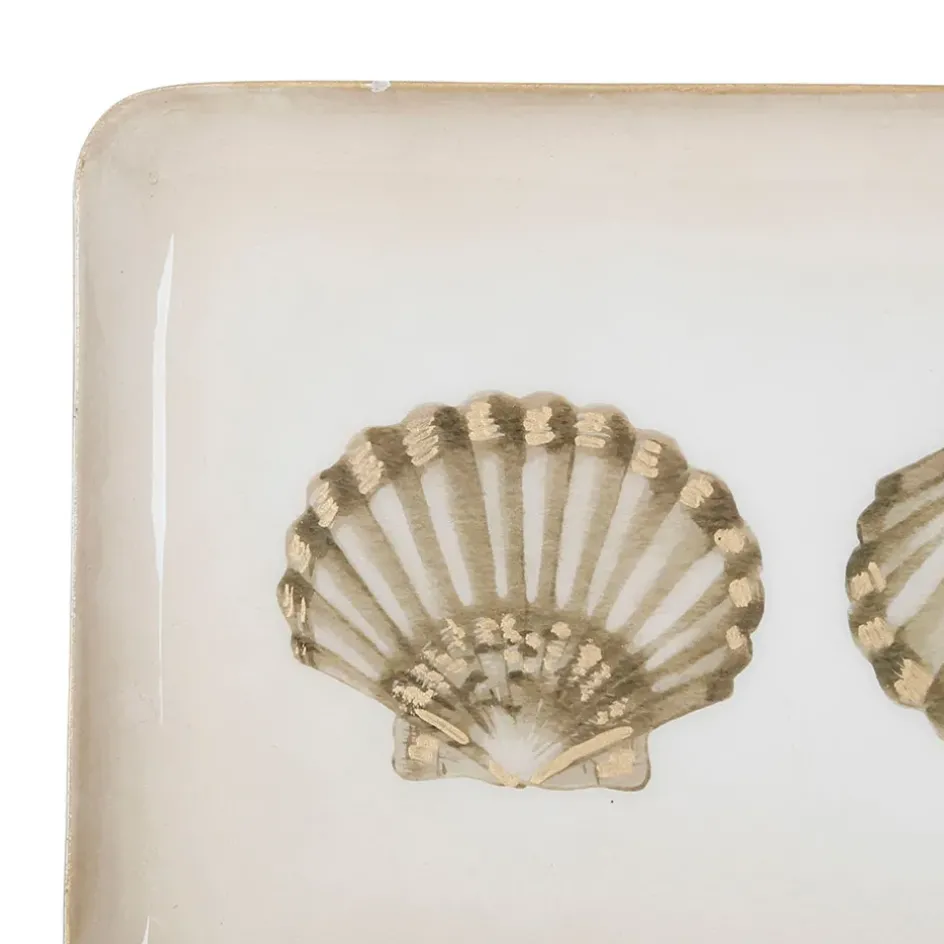 Fabrique de Styles Plateaux>Plateau rectangulaire et doré 30.5x15.5cm en fer - bordemer Taupe