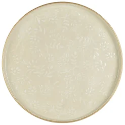 Fabrique de Styles Plateaux>Plateau rond en fer écru et doré d36cm - Baroque Ecru, Doré