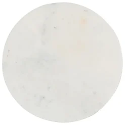 Fabrique de Styles Plateaux>Plateau sur pied marbre et bois de manguier - eskela Blanc