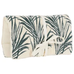 Fabrique de Styles Pochettes Et Housses>Pochette bijoux voyage tropic'art creme touche 20x24cm en velours coton Emeraude