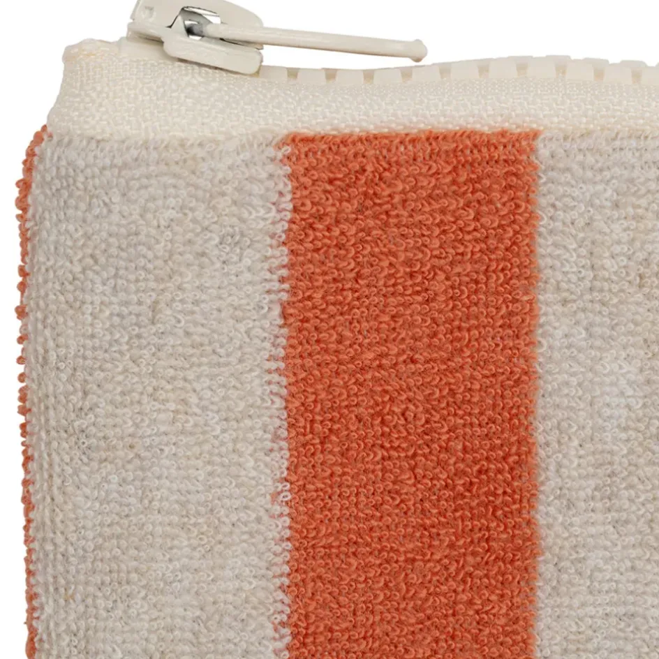 Fabrique de Styles Pochettes Et Housses>Pochette en coton rayée et blanc - Palma Corail