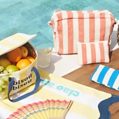 Fabrique de Styles Pochettes Et Housses>Pochette en coton rayée et blanc - Palma Indigo