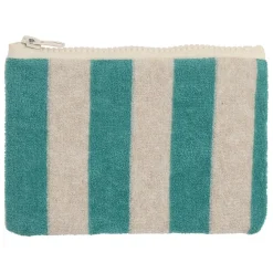 Fabrique de Styles Pochettes Et Housses>Pochette en coton rayée émeuraude et blanc - Palma Emeraude