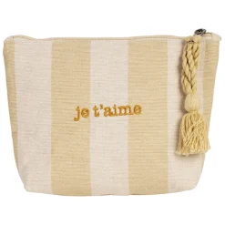Fabrique de Styles Pochettes Et Housses>Pochette Je t'aime en coton - Famille Beige