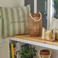 Fabrique de Styles Pochettes Et Housses>Pochette Maman en coton écru et - Famille Jaune