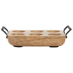 Fabrique de Styles Ustensibles De Cuisine>Porte 6 œufs en manguier et fer - Campagne Naturel