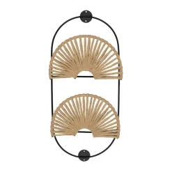 Fabrique de Styles Petits Rangements>Porte magazines mural 2 niveaux korda Naturel, Noir