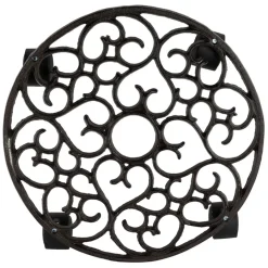 Fabrique de Styles Cache-pots Et Supports>Porte plante 4 roues en fonte d31.5cm - Rhodonea Brun