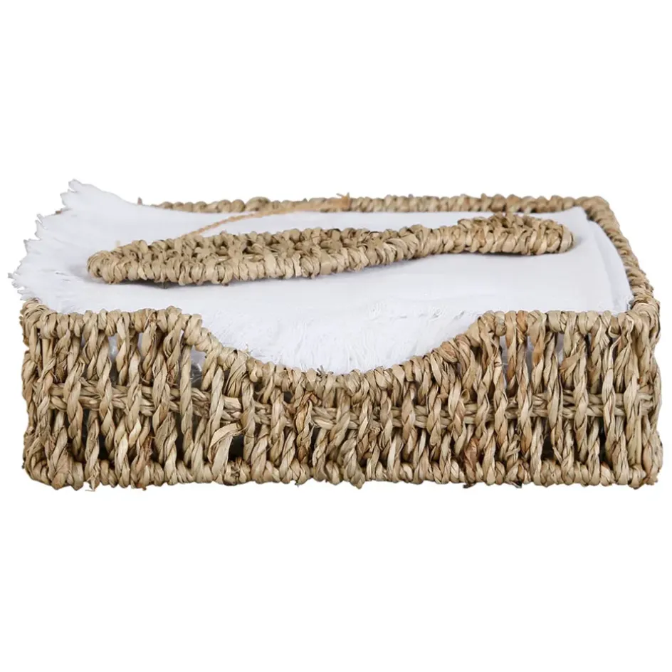 Fabrique de Styles Accessoires De Table>Porte serviettes en jonc de mer et fer poisson - borneo Naturel