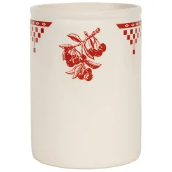 Fabrique de Styles Petits Rangements>Porte ustensiles en faience blanc et - damier Rouge