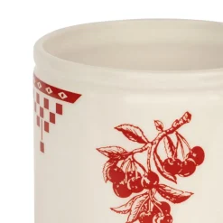 Fabrique de Styles Petits Rangements>Porte ustensiles en faience blanc et - damier Rouge