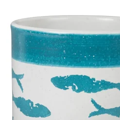 Fabrique de Styles Petits Rangements>Porte ustensiles poisson d13.5xh17cm en terre cuite - corfou Turquoise