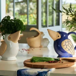 Fabrique de Styles Pots Et Bocaux>Pot pélican en grès - Pélican Blanc