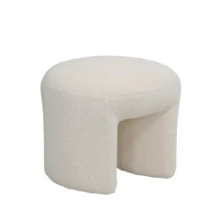Fabrique de Styles Poufs Et Tabourets>Pouf en tissu bouclette - Loa Crème