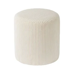 Fabrique de Styles Poufs Et Tabourets>Pouf en tissu velours côtelé - Snaw Blanc