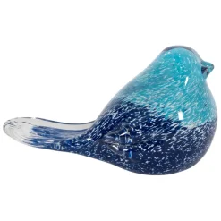 Fabrique de Styles Petits Objets Déco>Presse papier moineau en verre - Serin Bleu