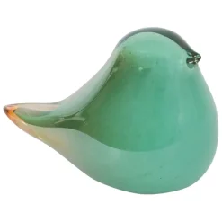 Fabrique de Styles Petits Objets Déco>Presse papier moineau en verre - Serin Menthe