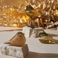 Fabrique de Styles Petits Objets Déco>Presse papier oiseau en verre - Serin Mordoré