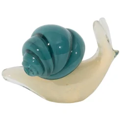 Fabrique de Styles Petits Objets Déco>Presse-papier escargot en verre et sable Bleu