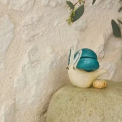 Fabrique de Styles Petits Objets Déco>Presse-papier escargot en verre et sable Bleu