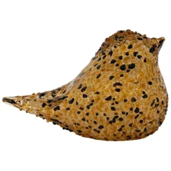 Fabrique de Styles Petits Objets Déco>Presse-papier moineau en verre et noir - Serin Ambre