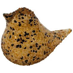 Fabrique de Styles Petits Objets Déco>Presse-papier moineau en verre et noir - Serin Ambre