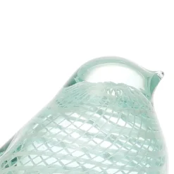 Fabrique de Styles Petits Objets Déco>Presse-papier moineau serin en verre Vert d'eau