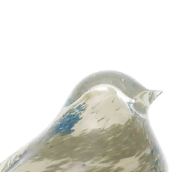 Fabrique de Styles Petits Objets Déco>Presse-papier moineau serin ivoire et bleu en verre Ivoire, bleu
