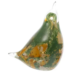 Fabrique de Styles Petits Objets Déco>Presse-papier oiseau grimpereau en verre Kaki