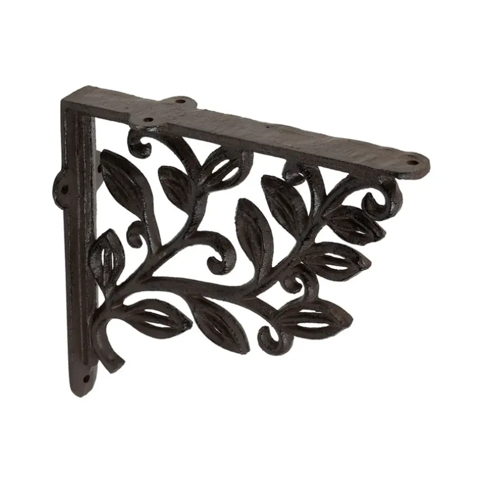 Fabrique de Styles Étagères Murales>Équerre en fonte laurier 18x20cm Brun