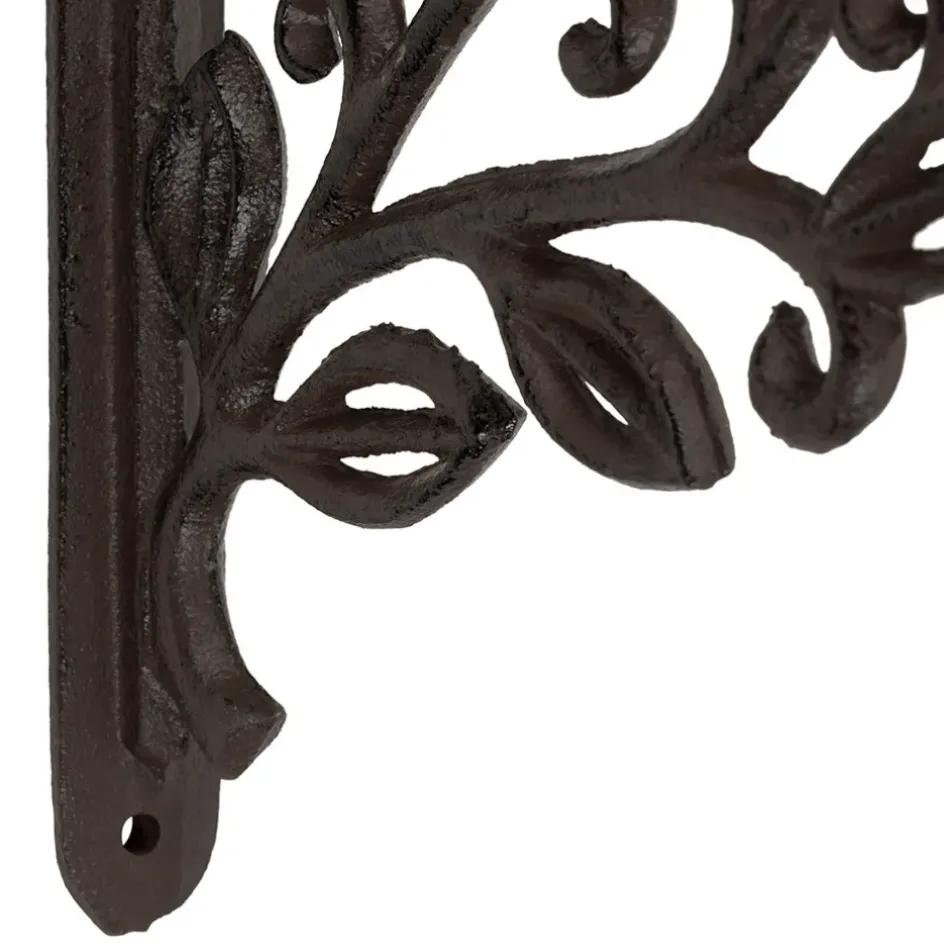 Fabrique de Styles Étagères Murales>Équerre en fonte laurier 18x20cm Brun