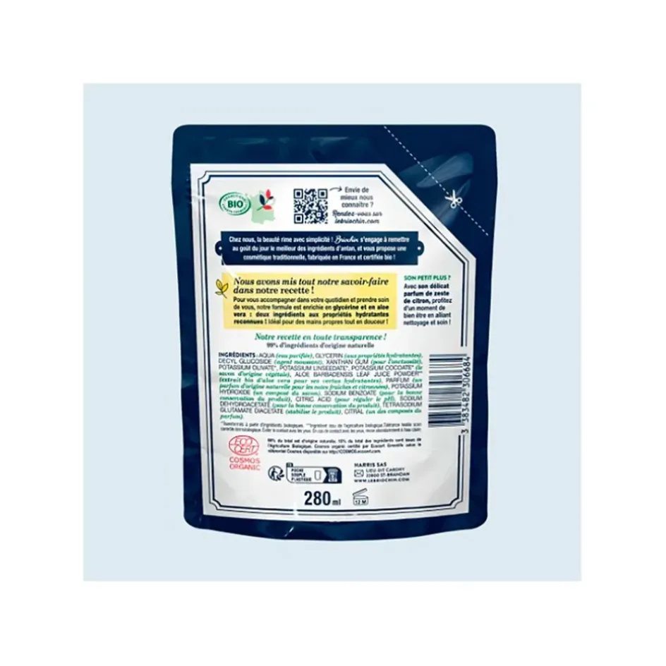 Fabrique de Styles Savon Liquide>Recharge savon liquide mains zeste de citron 280ml - Cosmébio Multicolore