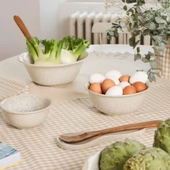 Fabrique de Styles Ustensibles De Cuisine>Repose cuillère en grès moucheté - Jeanne Blanc