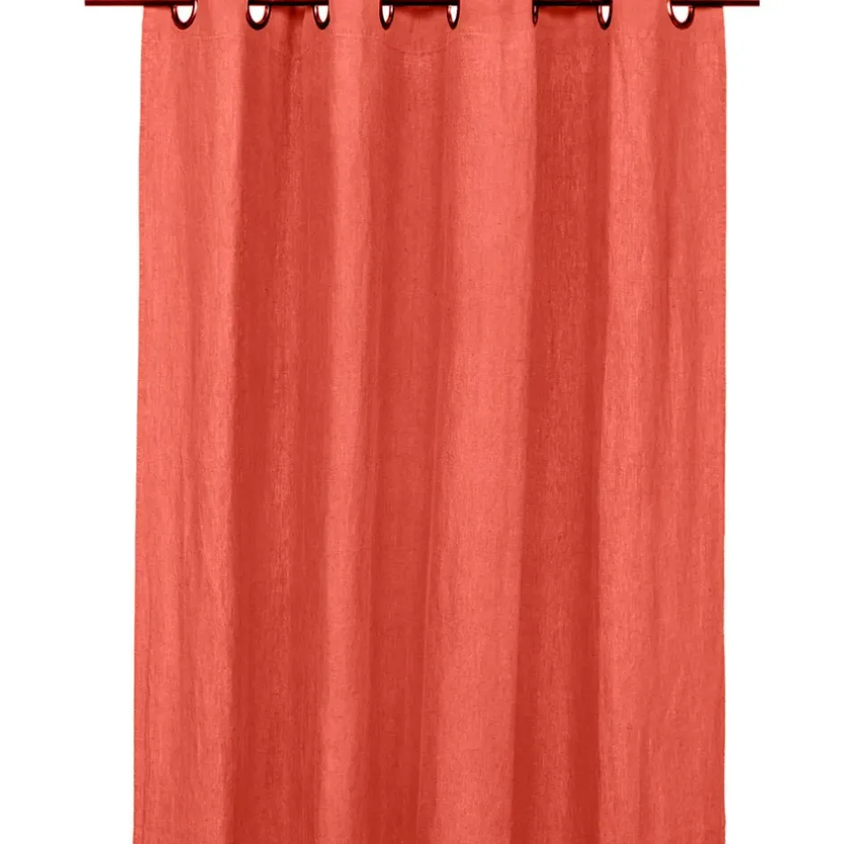 Fabrique de Styles Rideaux Et Voilages>Rideaux en lin et coton avec œillets 130x280cm - Figari Bois de Rose