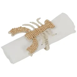 Fabrique de Styles Serviettes De Table>Rond de serviette en manguier et coton - homard Naturel