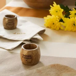 Fabrique de Styles Serviettes De Table>Rond de serviette maman en manguier - Famille Naturel