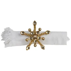 Fabrique de Styles Serviettes De Table>Rond serviette d9x5cm - Flocon Doré