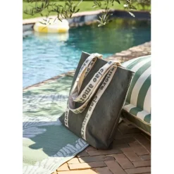 Fabrique de Styles Sacs Et Cabas>Sac ciao amore en coton émeraude - Vencia Emeraude