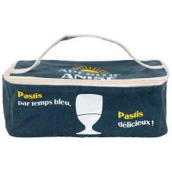 Fabrique de Styles Sacs>Sac isotherme en coton bleu et jaune - Pastis Bleu, Jaune