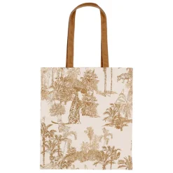 Fabrique de Styles Sacs Et Cabas>Sac tote bag en coton écru et palmiers - Mocoa Camel