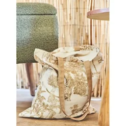 Fabrique de Styles Sacs Et Cabas>Sac tote bag en coton écru et palmiers - Mocoa Camel