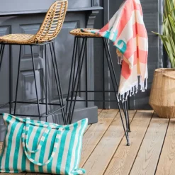 Fabrique de Styles Sacs Et Cabas>Sac tote bag en coton et polyester émeraude 55x40cm - Palma Emeraude