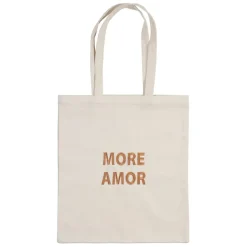 Fabrique de Styles Sacs Et Cabas>Sac tote bag "More amor" en coton écru - Funky Ecru