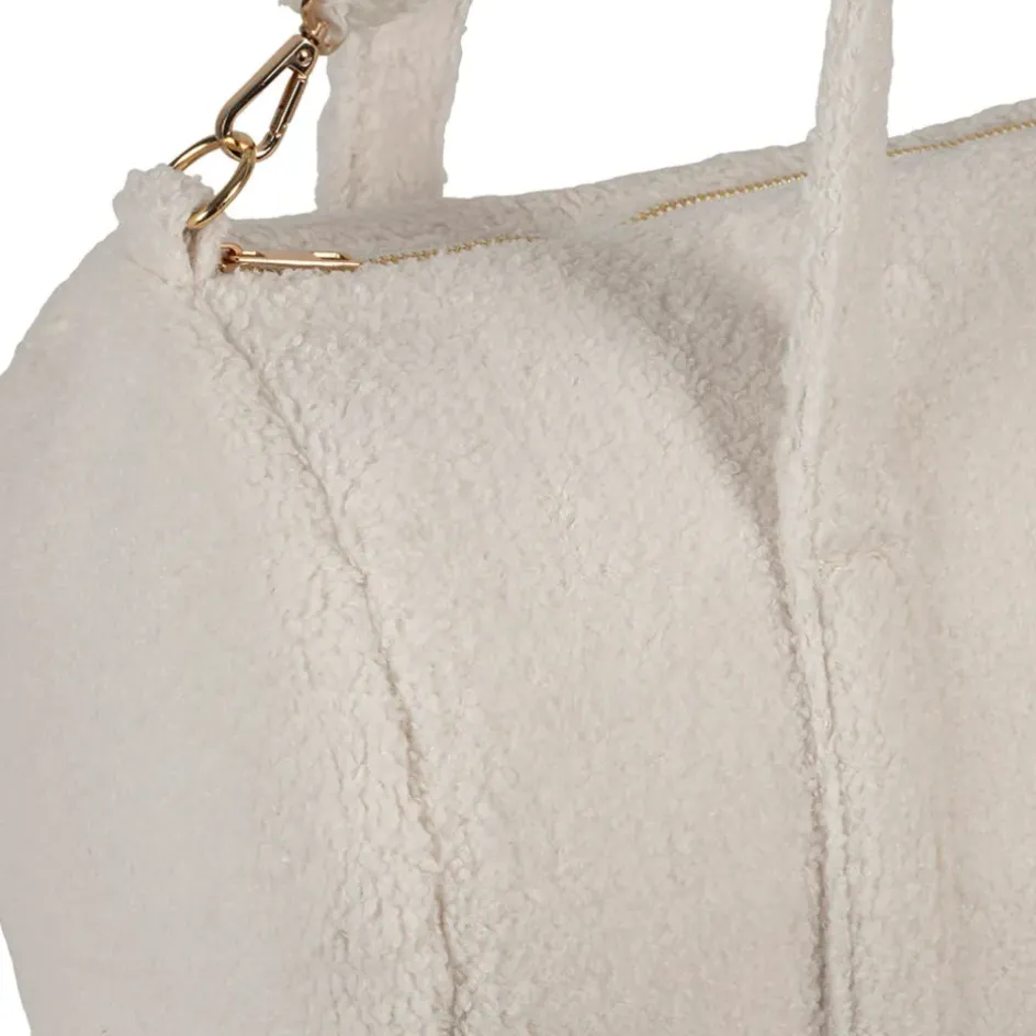 Fabrique de Styles Sacs Et Cabas>Sac weekend en tissu bouclette écru - Bowling Ecru