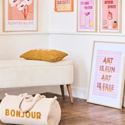 Fabrique de Styles Sacs Et Cabas>Sac weekend " Bonjour " en bouclette écru - Funky Ecru