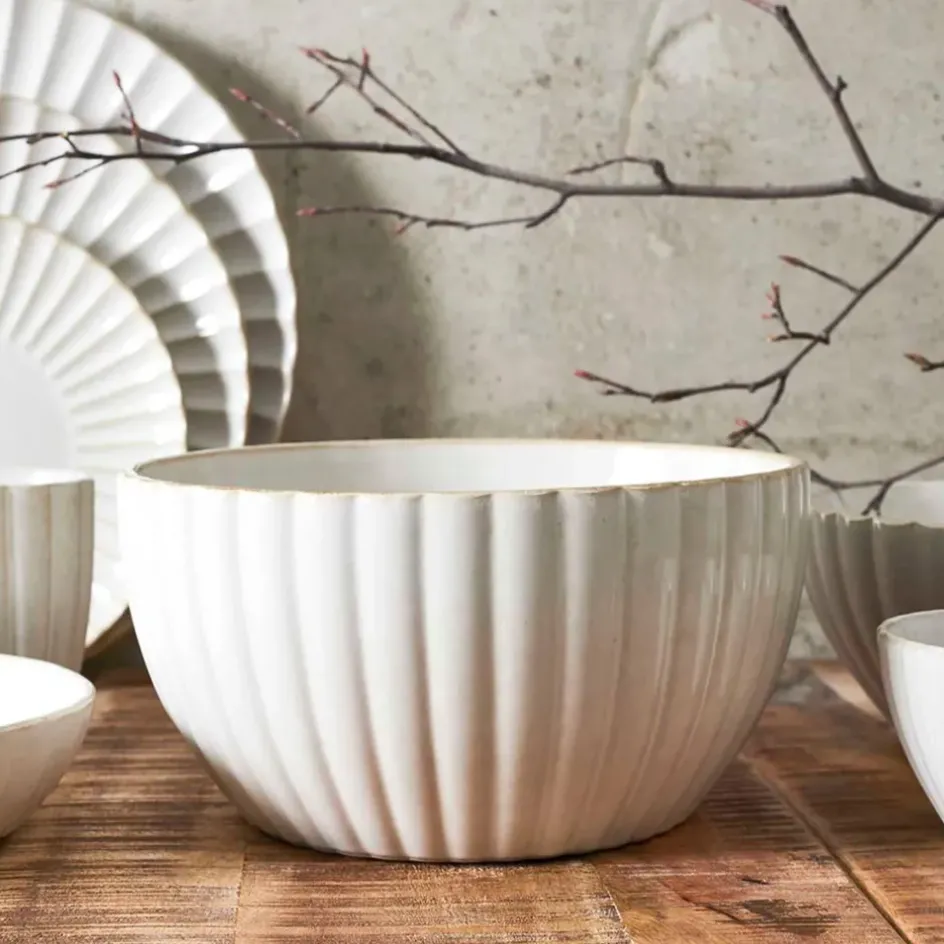 Fabrique de Styles Plats Et Saladiers>Saladier en céramique d23.6cm - Vlora Beige