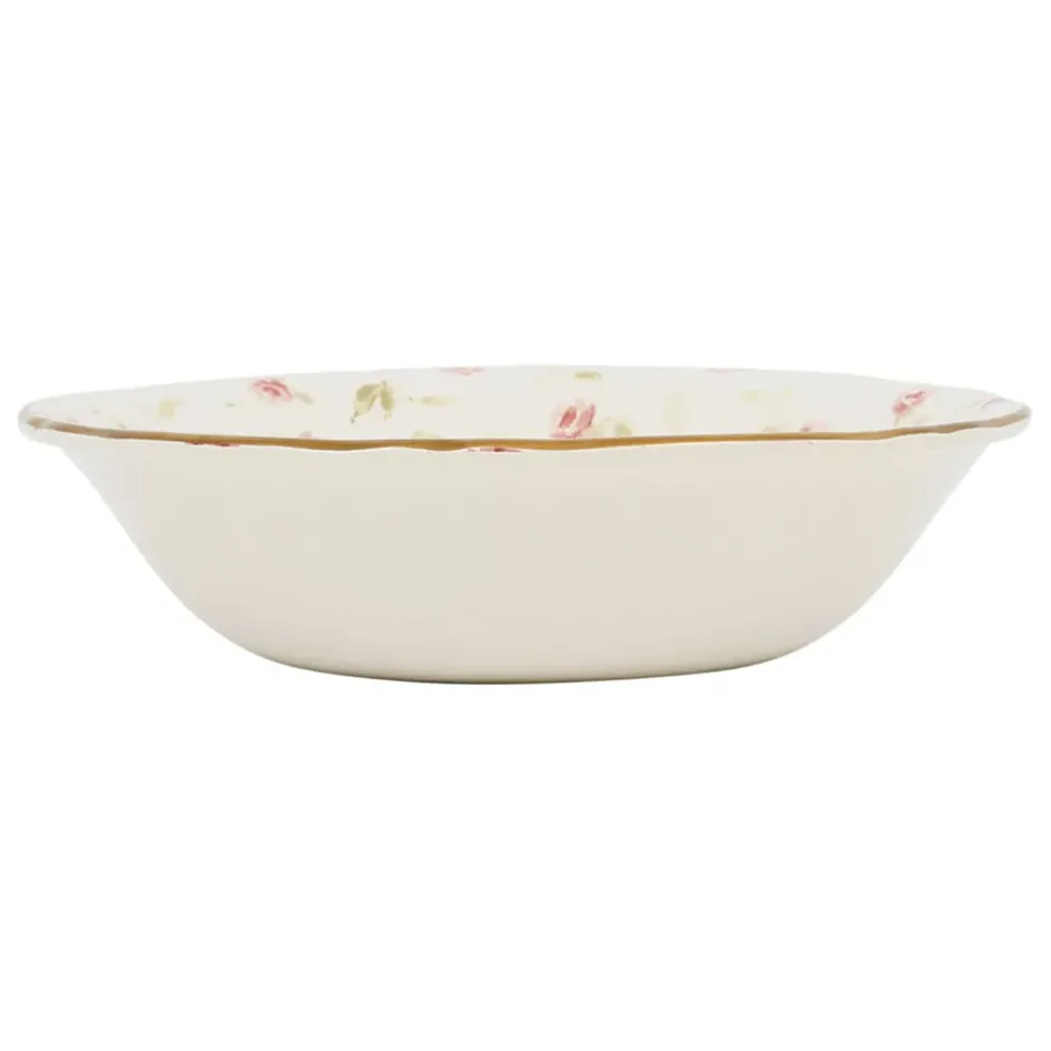 Fabrique de Styles Plats Et Saladiers>Saladier en faïence rose et doré d23cm - Rose Rose, Doré